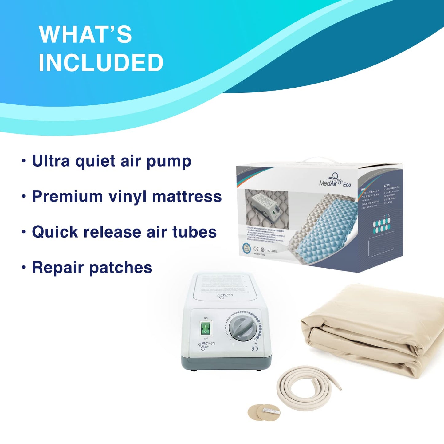 MedVance Premium Alternating Air Pressure Mattress Pad with Ultra Quiet Alternating Pump | Pressure Sore and Ulcer Prevention and Relief | Use on Medical, Hospital, or Standard Bed