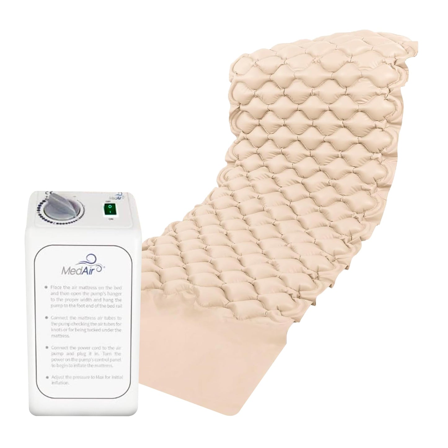 MedVance Premium Alternating Air Pressure Mattress Pad with Ultra Quiet Alternating Pump | Pressure Sore and Ulcer Prevention and Relief | Use on Medical, Hospital, or Standard Bed
