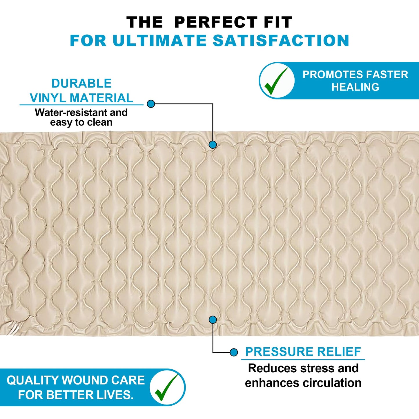 MedVance Premium Alternating Air Pressure Mattress Pad with Ultra Quiet Alternating Pump | Pressure Sore and Ulcer Prevention and Relief | Use on Medical, Hospital, or Standard Bed