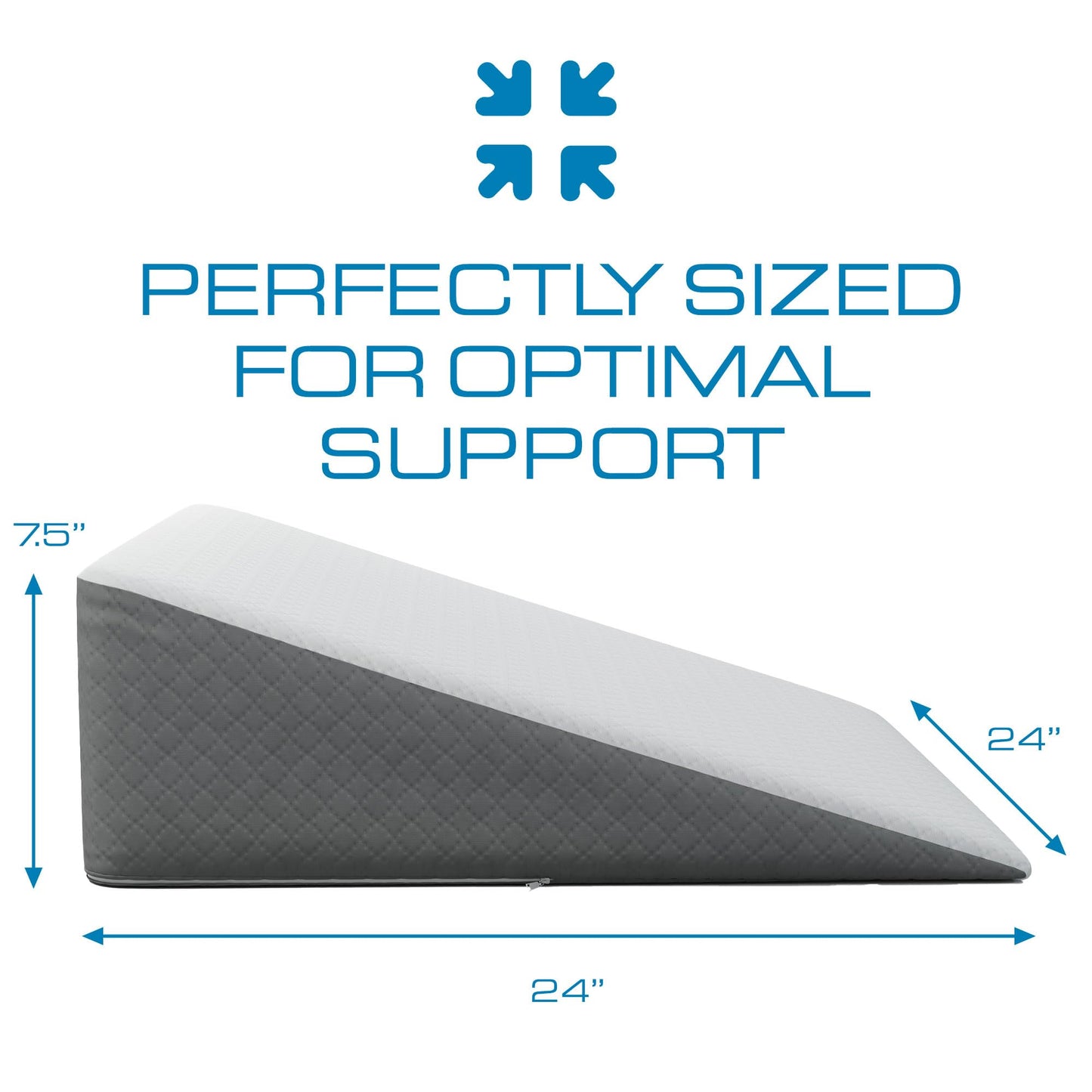 Kölbs Bed Wedge Pillow for Sleep Apnea, Sleeping Comfort, Relaxing, Acid Reflux, Heartburn and Back Pain Relief. Cushion for Sitting Up in Bed. Memory Foam Top, Chic Jacquard Washable Cover.